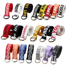 Load image into Gallery viewer, 24 styles Unisex Canvas Belts Letters Printed D Ring Double Buckle Punk Waist Strap Women Men Teenager Long Wide white Belt
