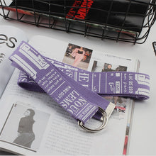Load image into Gallery viewer, 24 styles Unisex Canvas Belts Letters Printed D Ring Double Buckle Punk Waist Strap Women Men Teenager Long Wide white Belt
