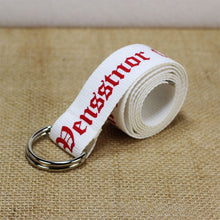 Load image into Gallery viewer, 24 styles Unisex Canvas Belts Letters Printed D Ring Double Buckle Punk Waist Strap Women Men Teenager Long Wide white Belt
