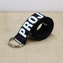 Load image into Gallery viewer, 24 styles Unisex Canvas Belts Letters Printed D Ring Double Buckle Punk Waist Strap Women Men Teenager Long Wide white Belt
