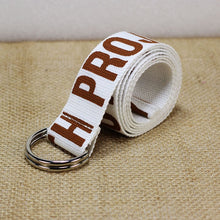 Load image into Gallery viewer, 24 styles Unisex Canvas Belts Letters Printed D Ring Double Buckle Punk Waist Strap Women Men Teenager Long Wide white Belt
