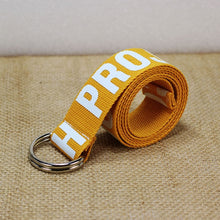 Load image into Gallery viewer, 24 styles Unisex Canvas Belts Letters Printed D Ring Double Buckle Punk Waist Strap Women Men Teenager Long Wide white Belt
