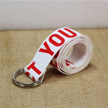 Load image into Gallery viewer, 24 styles Unisex Canvas Belts Letters Printed D Ring Double Buckle Punk Waist Strap Women Men Teenager Long Wide white Belt
